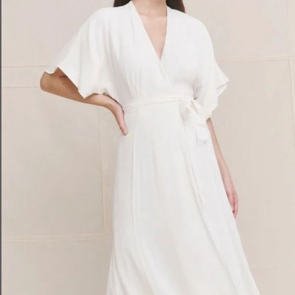 Reformation Winslow Wrap Dress - size S - Ivory